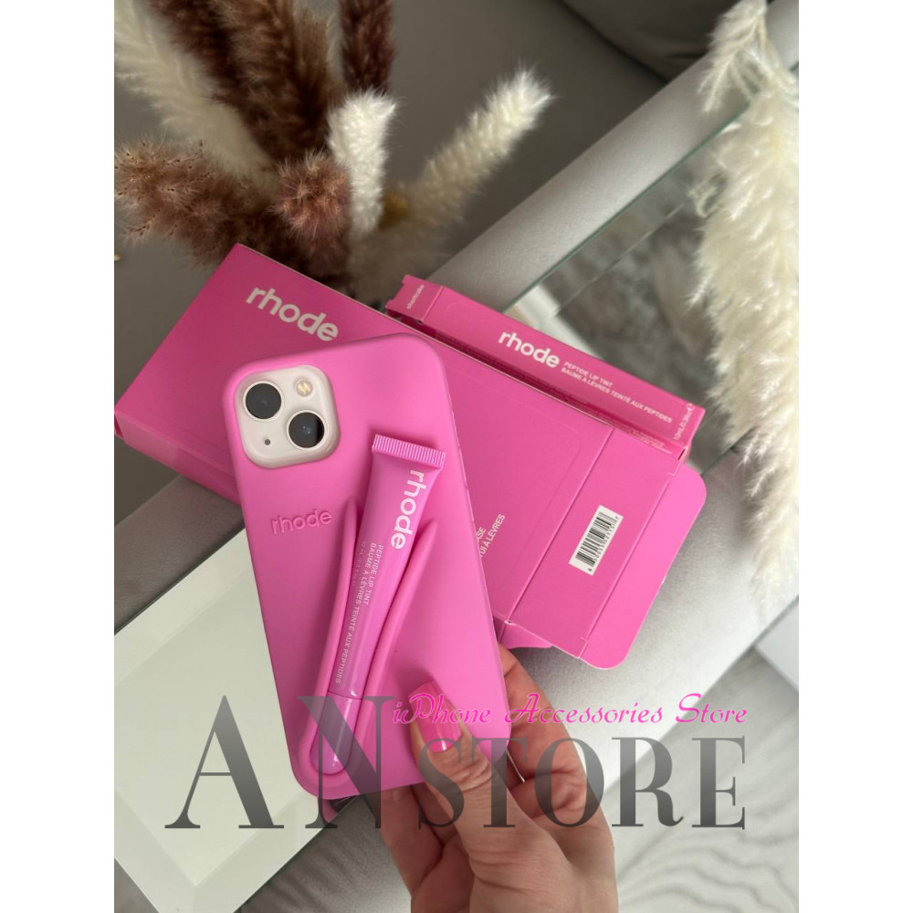 Рожевий чохол Rhode на айфон 13 з відділенням для блиску для губ